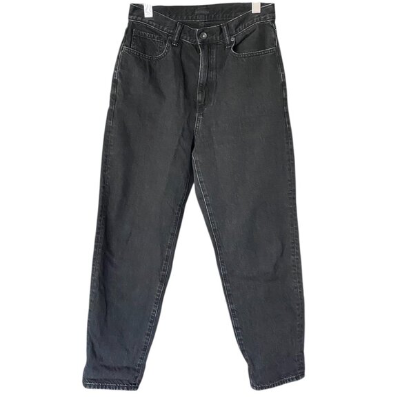 UNIQLO Washed Black High Rise Relaxed Tapered Jeans Size 27 - Picture 2 of 8